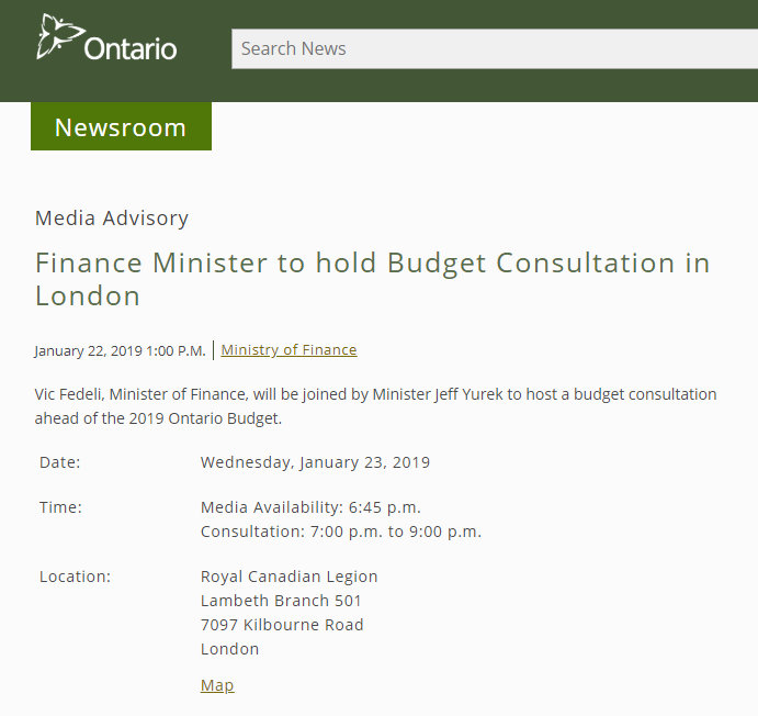 Ontario Budget Consultation Thumbnail