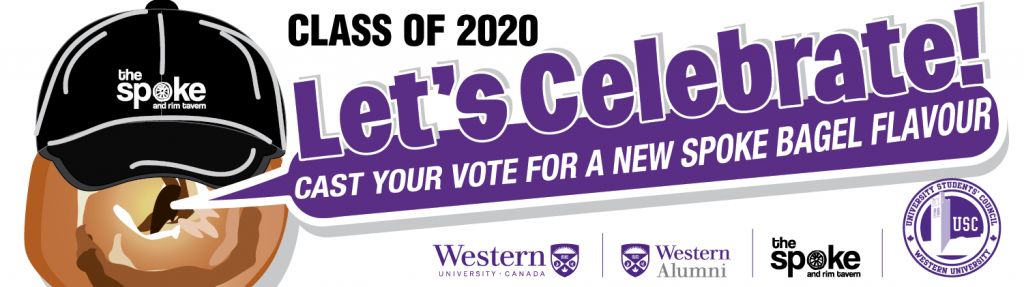 Class of 2020. Let's celebrate! Cast your vote for a new Spoke bagel flavour.