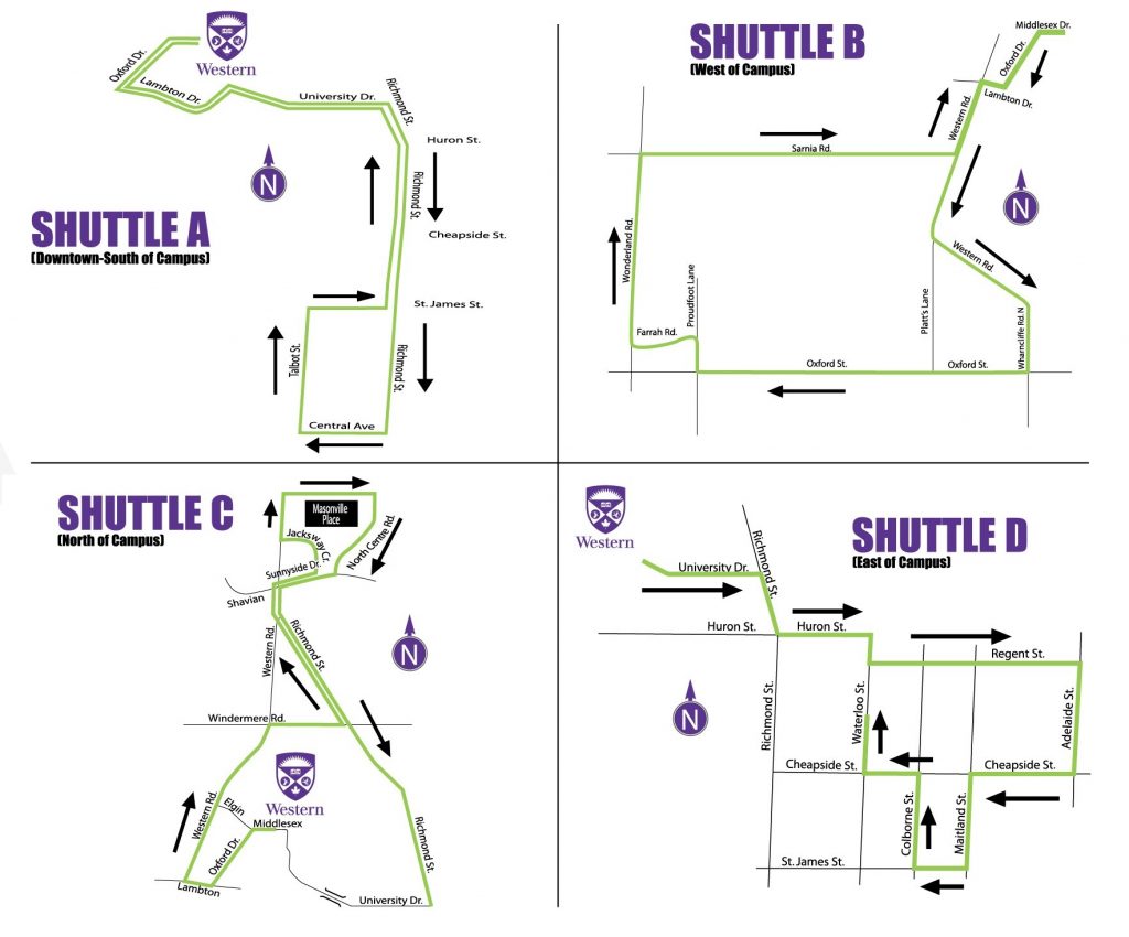 Exam Shuttle Routes